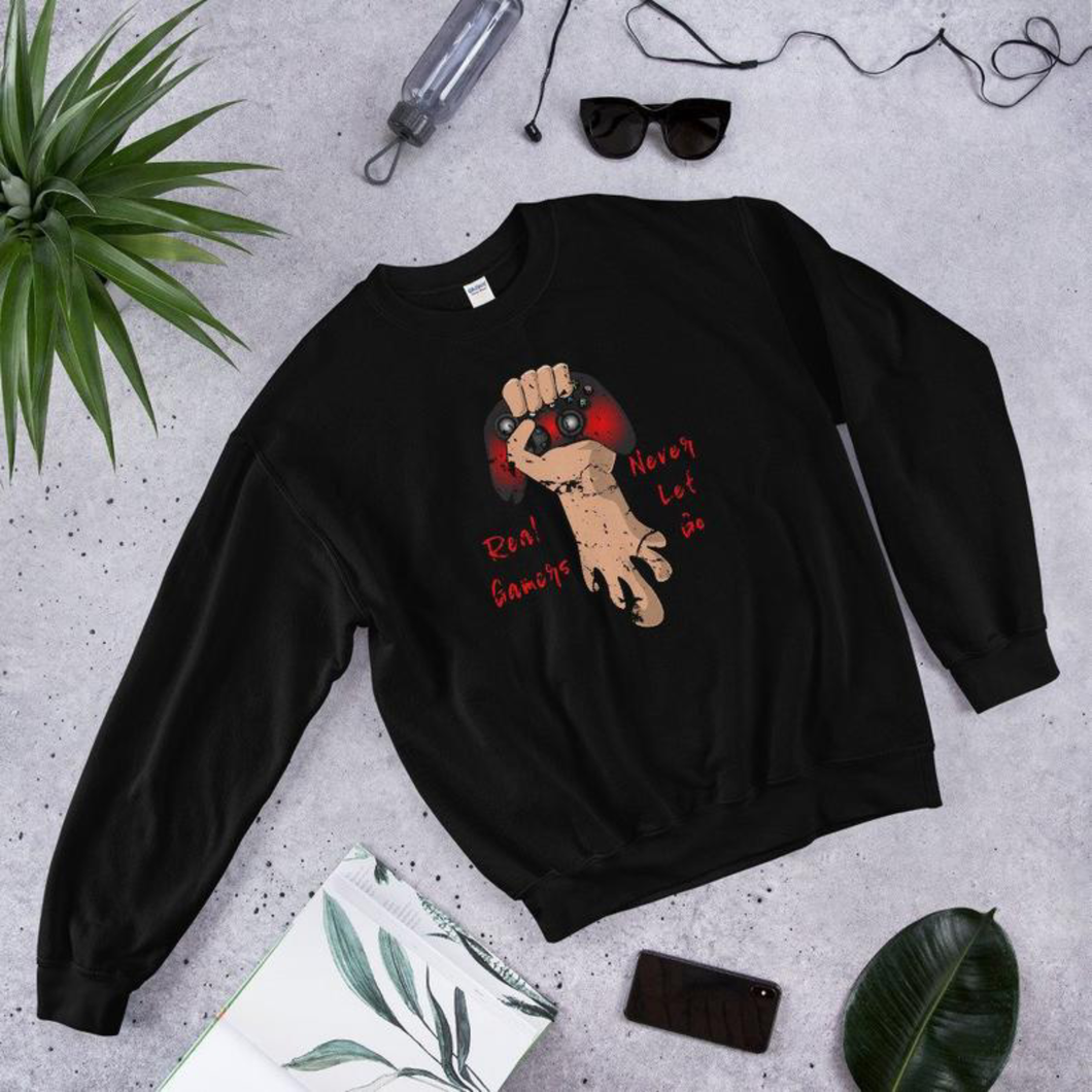 Gamer Sweatshirt with Hand Drawn video Game Controller